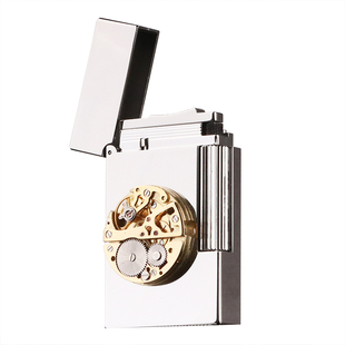 汐仕索朗声打火机清脆钢音侧滑砂轮火机叮一声气体纯铜刻字定制