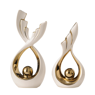 轻奢高档电视柜装饰摆件艺术家居客厅玄关酒柜领导办公室风生水起