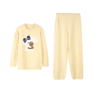 【蜜蜂惊喜社】安之伴半边绒睡衣女加厚秋冬季可外穿家居服