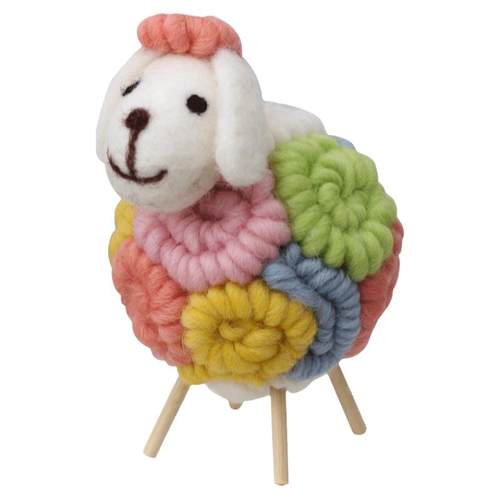 北欧创意小清新毛线编织可爱小羊装饰摆件儿童房卧室客厅摆设礼物