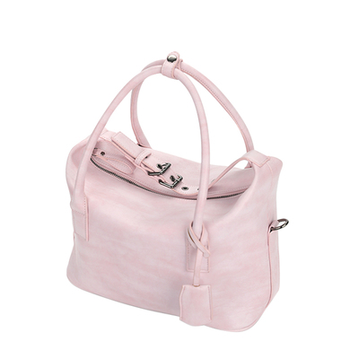 简着 /原创 托尔因特 脏脏粉色手提盒子包皮带装饰斜挎包波士顿包