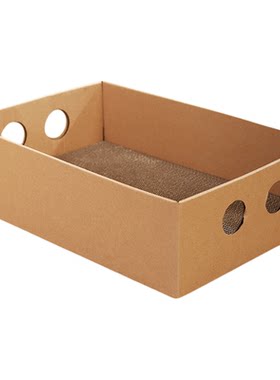 猫纸盒窝瓦楞纸猫抓板一体夏季半封闭式猫爪板纸箱网红宠物猫咪窝
