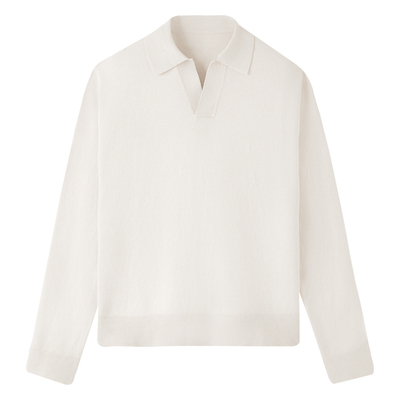 纯棉宽松海鸥领针织衫男