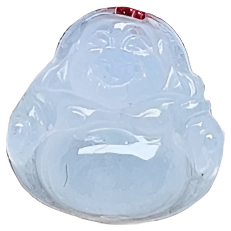 天然翡翠冰种迷你弥勒佛吊坠白冰