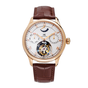 上海手表锋芒陀飞轮男复兴系列势能全自动机械表国产手表鳄鱼皮带