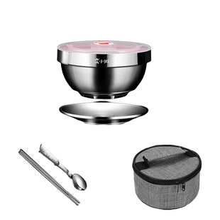 炭小街304不锈钢户外露营餐具便携式饭盒套装碗筷勺子碗筷勺盘子