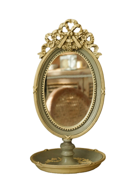 树脂雕花椭圆形镜子装饰摆件