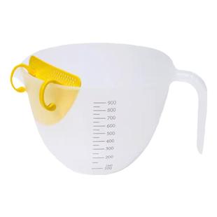 (E)蛋液过滤量杯鸡蛋羹过滤网烘焙工具淘米打蛋碗带刻度量杯厨房