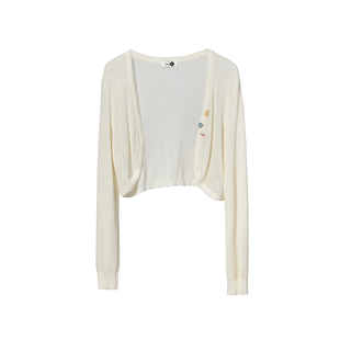 有耳uare原创设计 搭子来了 凉感防晒短款针织衫小开衫外套