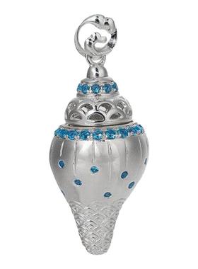 s925纯银吊坠镂空扩香海螺项链可打开可旋转可装香丸藏式民族风