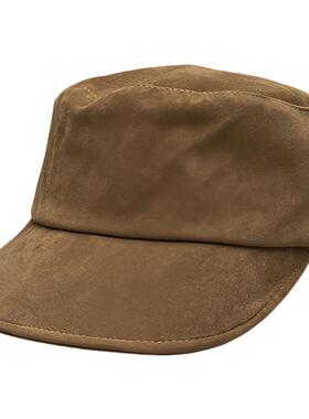 松弛中古风复古翻皮绒马术帽