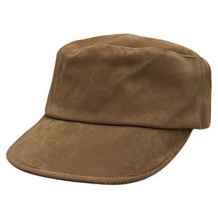 松弛中古风美拉德复古翻皮绒马术帽女秋冬季显白时尚百搭鸭舌帽子