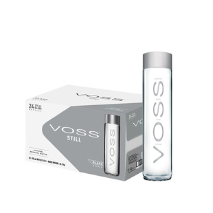 VOSS芙丝挪威进口气泡水0糖0卡苏打水375ml*24瓶高端玻璃瓶