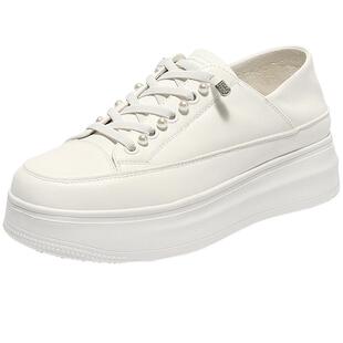 森达小白鞋女款秋新款商场同款百搭厚底增高板鞋运动休闲鞋XQD01