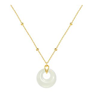 Fanci范琦×宫主 幸运平安扣和田玉吊坠项链女生日礼物送妈妈