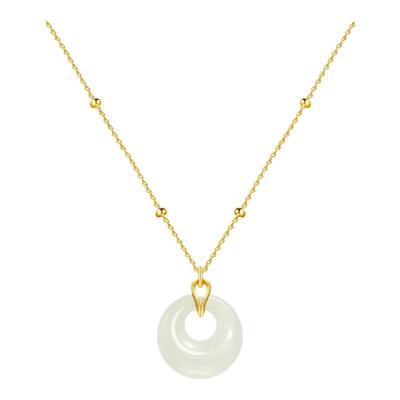 Fanci范琦×宫主 幸运平安扣和田玉吊坠项链女生日礼物送妈妈