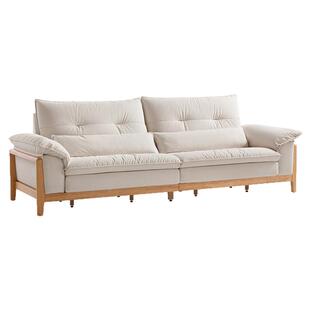 林氏家居2026新款实木沙发客厅猫抓布艺小户型绿色原木风拆洗木业