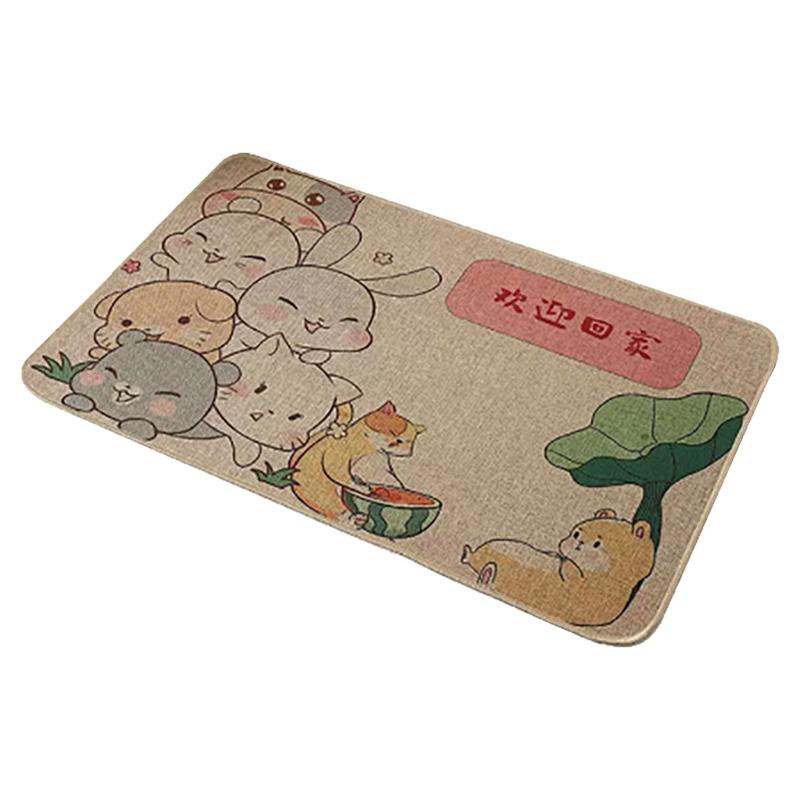 吉优曼亚麻卡通动漫入户玄关地垫