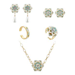 Juicy Grape原创设计宝相花项链手链耳环女法式轻奢套装节日礼物