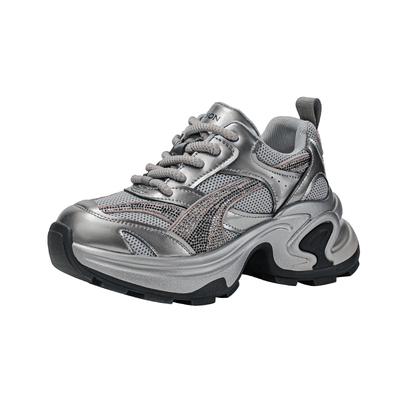 哈森厚底网面老爹鞋女2025春季新款潮流个性休闲运动鞋HCS251605