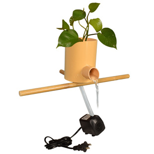 鱼缸过滤圆缸流水摆件桌面生财造景水循环增氧三合一瀑布式过滤器