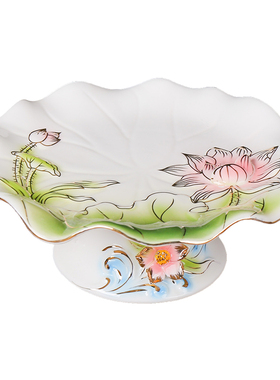 陶瓷莲花供水杯供果盘供灯香炉花瓶供奉套装家用供佛佛具用品大全