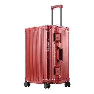 出口三七分26/28/30/32/寸铝框拉杆箱带usb充电旅行箱杯架行李箱