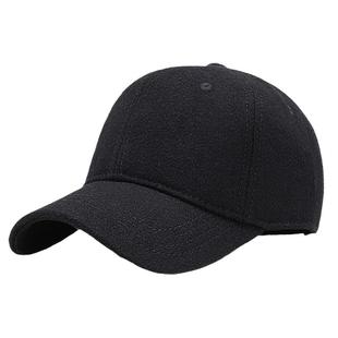 真羊毛呢冬季帽子男2025新款加绒保暖棒球帽大头后闭口光头鸭舌帽