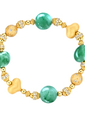 轻奢气质高级绿爱心屁桃手串