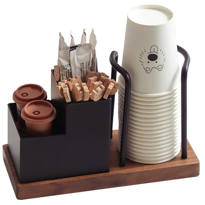 胡桃木一次性杯子置物架