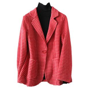 羊毛呢外套女短款西服领修身气质西装式秋冬新款双面呢大衣小个子