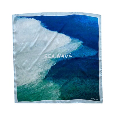 深海阑珊领巾设计100%桑蚕丝原创