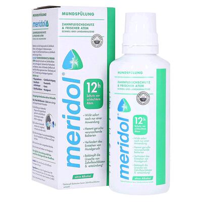 欧洲直邮德国药房Meridol口臭去口气漱口水400ml抑止口腔细菌清新