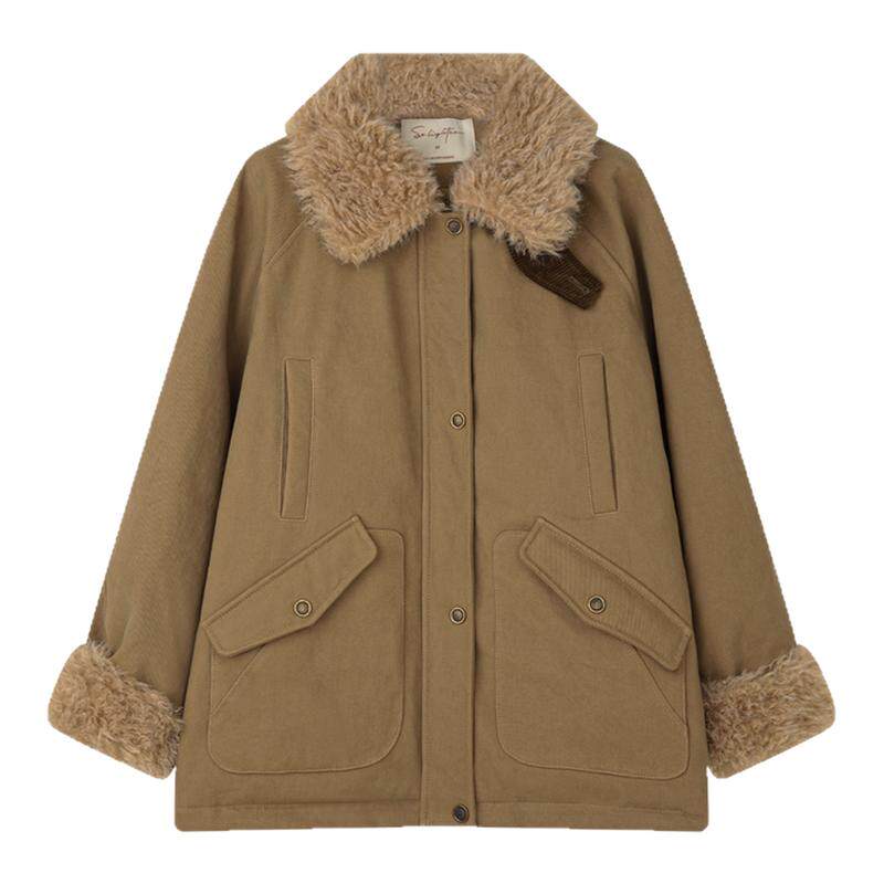 【10/20 20点新品9折】solighter 90白鸭绒可拆卸毛领派克羽绒服