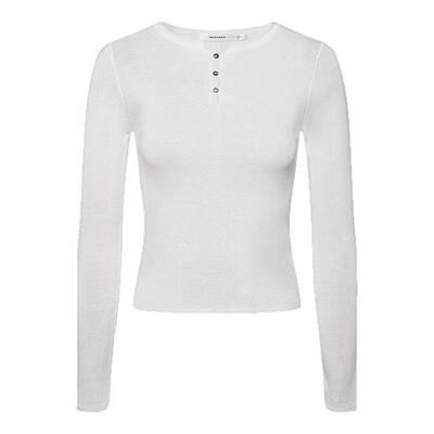 MOUSSY 春季新品温柔风镂空纽扣修身长袖针织衫028IAZ70-1025