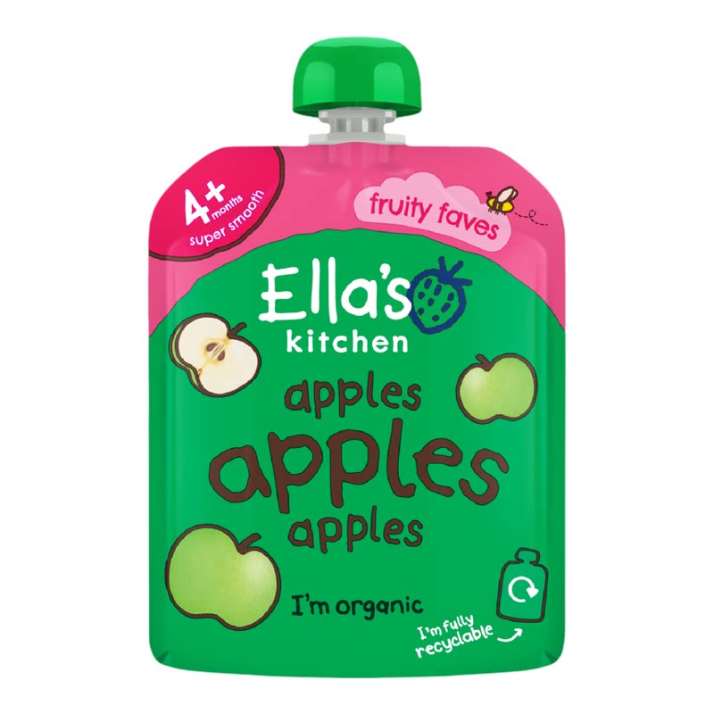 Ella's Kitchen 进口英国婴幼儿有机营养苹果单口味果蓉70g辅食版
