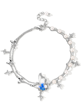 SELENICHAST蝴蝶星星手链双层小众精致女友生日礼物配饰2026新款