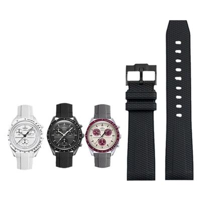 适配欧米茄Swatch表带联名omega斯沃琪史努比白色液态硅胶手表带