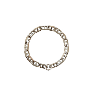 高级感!猪鼻子软链条戒指 意大利进口925纯银日字链戒ins冷淡风