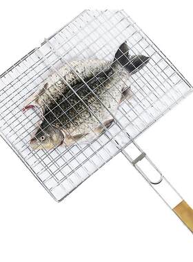 悠乐朋大号烤肉网加粗带木把手