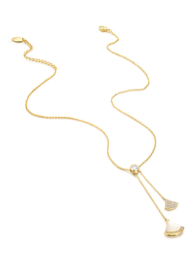 glamever银杏吊坠小裙子项链