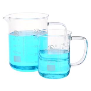 蜀牛玻璃带柄烧杯400mL 500mL 2000mLGG-17把手烧杯 实验室高硼硅刻度具嘴量杯 大把手高透明