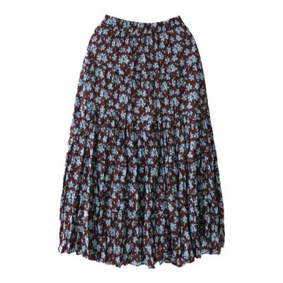 印计谷羽 设计师原创自留款乱褶碎花半身裙女秋冬季显瘦裙子F1023