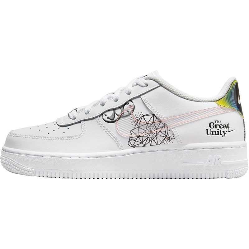 Nike/耐克Air Force1 AF1儿童休闲透气纯白低帮运动鞋DM5457-110