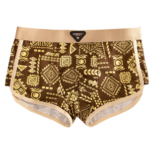 男士内裤男纯棉透气四角裤潮流美式复古民族风平角裤男生中腰短裤