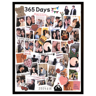 相框情侣洗照片打印加做成diy定制手工纪念相册挂墙大拍立得礼物