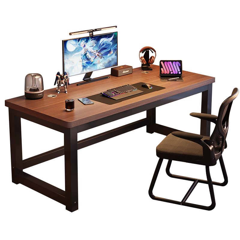 实木书桌成人家用双人学习桌卧室办公台式电脑桌长方形桌子写字桌