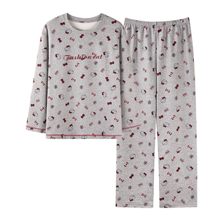 卡之恋睡衣冬加厚女款德绒长袖羊绒灰色可爱学生秋季可外穿家居服