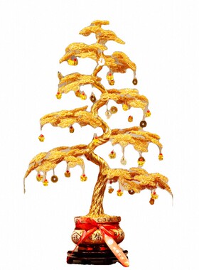 发财树铝线手工编织工艺品装饰