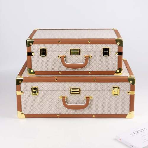 轻奢高级感手提收纳箱皮质道具拉手整理箱衣帽间礼盒摄影装饰品